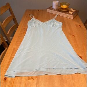 light blue slip dress